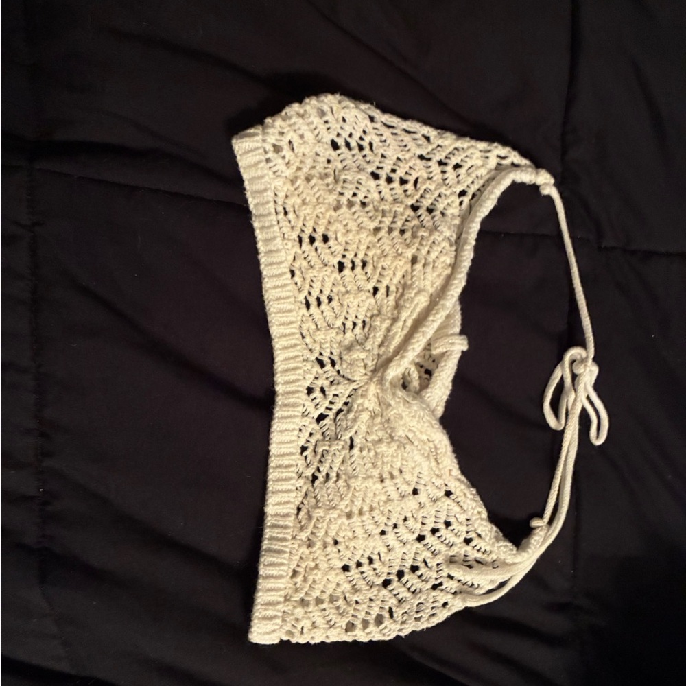 Cream Crochet Crop Top